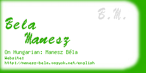 bela manesz business card
