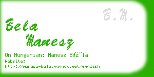 bela manesz business card